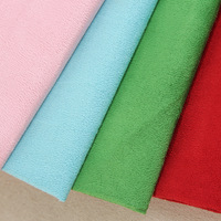Prix du fabricant Tricot chaîne noir brossé 100% Polyester Tissu daim pour chaussures et doublure de voiture Filles
