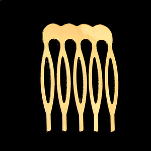 5 8 10 denti 4cm metallo bianco oro ottone fermaglio per capelli pettini logo personalizzato - Product Image 3
