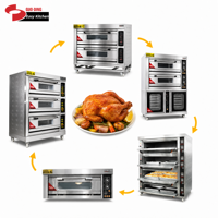 Four à pizza, baguettes, croissants, commercial, électrique et à gaz, certifié CE ETL, 1, 2, 3, 4 niveaux, 4, 6, 9, 12, 16 plateaux, pour boulangerie, restaurant, hôtel