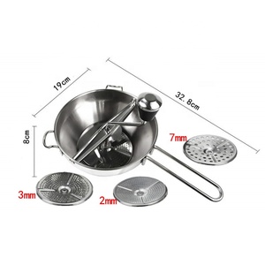 Moulin à aliments rotatif en acier inoxydable, presse-purée avec 3 disques interchangeables, moulin à aliments pour bébé 01AF001 - Product Image 5