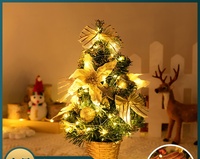 Premium 30/45/60cm maison Mini arbre de Noël crypté ensemble ornement de bureau pour la décoration de Noël