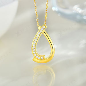 Collar con Colgante de Lágrima Chapado en Oro de 18K de Alta Calidad YILUN, Joyería Elegante con Circonita Cúbica, Collar de Diseño en Plata 925 para Mujer - Product Image 2