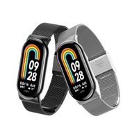 Bracelet de montre en métal de luxe pour Xiaomi Band 8, en acier inoxydable, de remplacement, pour montre intelligente Mi Band 8, pour femmes
