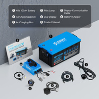 Batteries de chariot de golf électriques au lithium-ion 48V 100Ah en stock aux États-Unis, avec BMS 200A intégré et chargeur pour chariot de golf, camping-car, marine