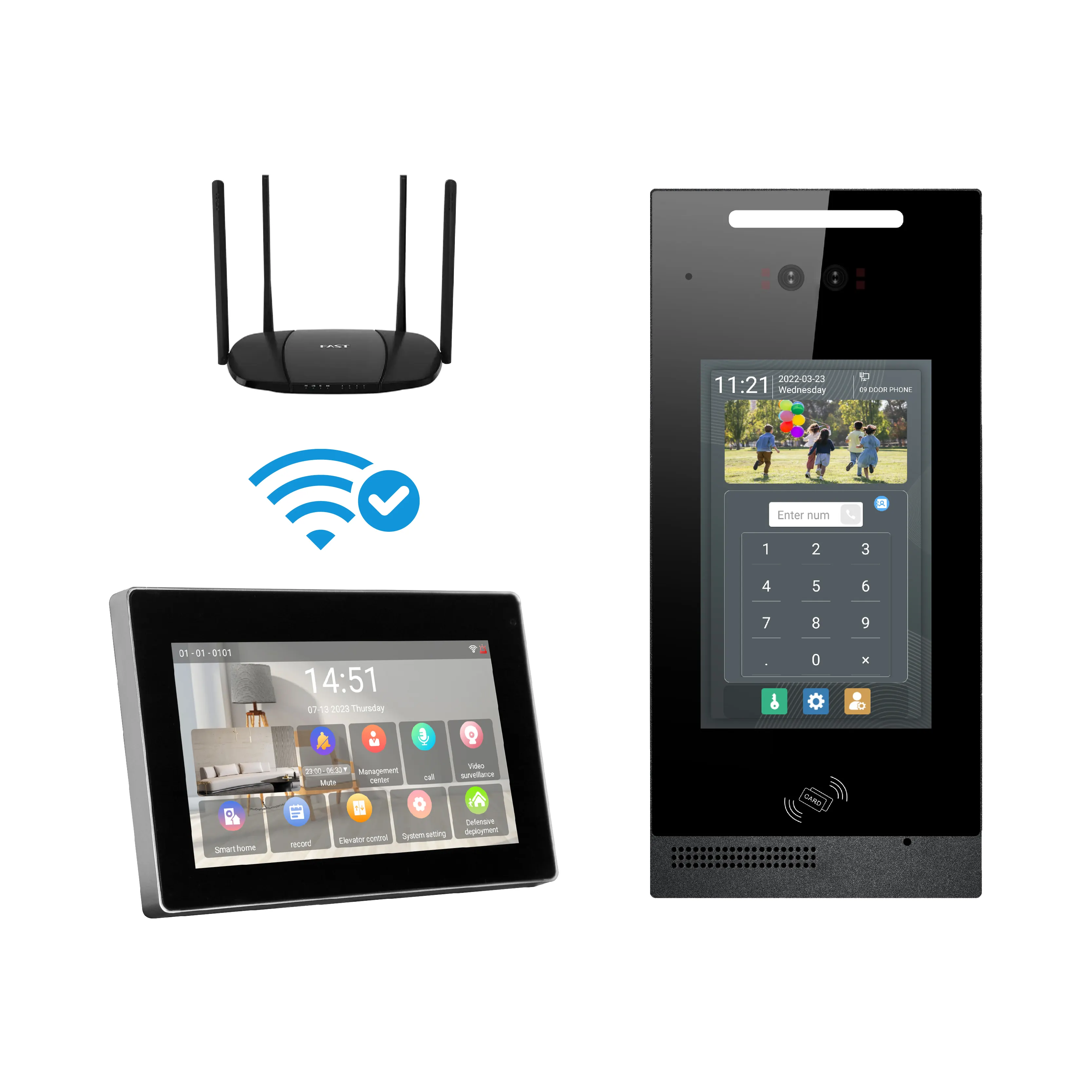 Android 8 Inch Touch Screen Tuya IP Intercom Video Door Phone Apartment Wired Video Intercom System