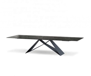 Mesa de Comedor Rectangular Moderna con Cubierta de Cerámica Blanca y <span class=keywords><strong>4</strong></span> Sillas, Base de Acero al Carbono, Muebles <span class=keywords><strong>para</strong></span> el Hogar, Comedor de Metal y Hierro <span class=keywords><strong>para</strong></span> <span class=keywords><strong>4</strong></span> <span class=keywords><strong>Personas</strong></span> - Product Image 3