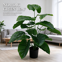 Plante artificielle Alocasia à 12 feuilles, plante en pot artificielle, fausse verdure, ornement de sol pour le salon, la chambre à coucher, la décoration paysagère