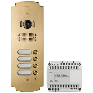 Timbre para Puerta Edvax Patavium 2F+ A/V, 4 Botones, Acabado en Latón, Unidad de Alimentación Incluida - Product Image 1