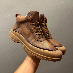 Leather British Retro Martin <b>Boots</b> with Padding Short <b>Boots</b> of Soft Cowhide Fashionable Casual Leather <b>Boots</b> for Men shoes - Product Image 3