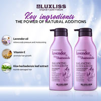Champú Morado para Cabello Rubio Luxliss, Champú y Acondicionador Vegano con Lavanda para Cabello Rubio, Champú Morado Sin Sulfatos