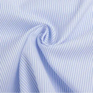 Stokta tafta tela dokuma tekstil şeritler kol erkekler için gömlek resmi % 100% Polyester iplik boyalı şeritler kumaş