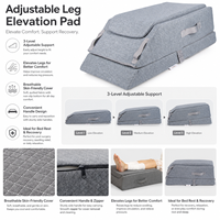 Coussin ergonomique réglable pour l'élevation des jambes avec mousse à mémoire de forme et gel rafraîchissant, gonflable et antibactérien pour le soutien des jambes et des pieds