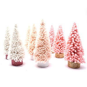 पर्यावरण के अनुकूल सस्ते थोक चीनी मिनी क्रिसमस पेड़ तालिका के शीर्ष सजाने लघु गुलाबी ऊन पेड़ क्रिसमस पेड़ - Product Image 6