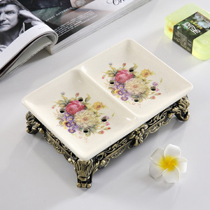 <span class=keywords><strong>Porte</strong></span>-savon design mignon maison bain salle de bain plat en céramique forme personnalisée conteneur en grès - Product Image 5