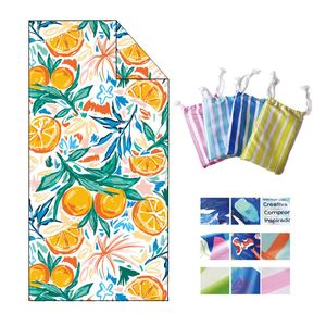 Serviettes de plage en microfibre personnalisées pour adultes et enfants, légères, à séchage rapide, imprimées numériquement, vente en gros, promotion estivale - Product Image 1