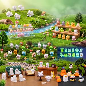 3D Mini Resin Dog Animal Glowing Luminous Figurine Halloween Accessories Miniature Holiday Display <strong>Winter</strong> <strong>Wonderland</strong> Scene <strong>Decor</strong> - Product Image 2