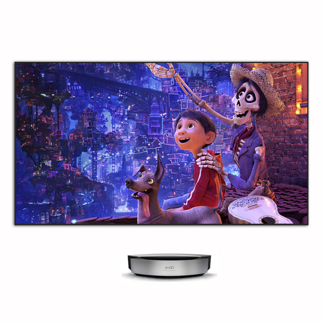PET Crystal 4K 100 Inch Fixed Frame Ultra Short Throw UST ALR CLR Curtain Ambient Light Rejecting Laser Projector Screen
