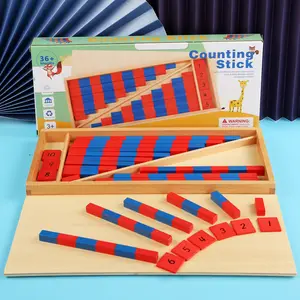 Palos de conteo de madera Montessori, varillas numéricas pequeñas, enseñanza de matemáticas, juego de aprendizaje