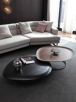 Table basse en galets petit appartement italien minimaliste salon concepteur de maison en forme de Table basse rotative Simple moderne