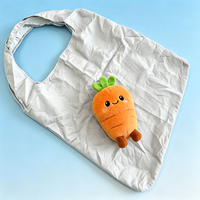 Nouveau design porte-clés en peluche renard avec sac de courses pliable, jouets en peluche animaux en gros avec sac à main