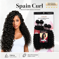 4 paquets de mèches bouclées, mélange de cheveux sans nœuds pour femmes