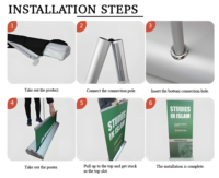 Supports de bannières enroulables écologiques en aluminium pour intérieur, portables et rétractables, avec graphismes plus épais pour la publicité et la promotion