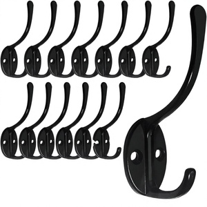 Paquete de 2 perchas de pared extensibles de metal rústico brillante y duradero, con 20 ganchos, diseño multifunción para colgar gorras de béisbol - Product Image 2