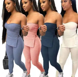 2026 बुना हुआ पिट बार ठोस आकस्मिक 2-टुकड़ा छोटे सेट ग्रीष्मकालीन पोशाक महिलाओं के लिए - Product Image 1