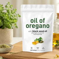 Capsules de gel mou de haute qualité 6000mg d'huile d'origan et d'huile de graines noires pour la santé digestive et l'immunité - Marque privée pour