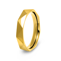 Bijoux de mode en gros, anneaux géométriques en acier inoxydable plaqué or, anneaux simples en forme de losange pour femmes et hommes
