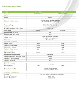 Photovoltaic Hybrid Offgrid <b>24v</b> 48v 5500w Low Frequency Pure Sine Wave Hybrid Solar Powered <b>Battery</b> for Storage Systems MPS-5500 - Product Image 2