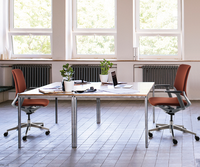 Chaise de bureau ergonomique moderne en plastique, chaise pivotante pour personnel avec dossier ventilé et réglable en hauteur