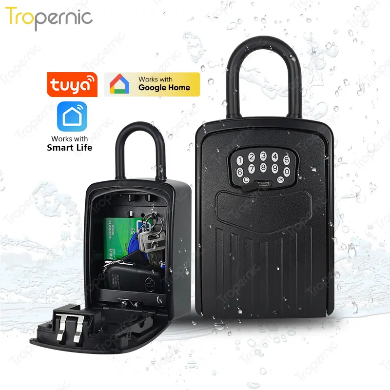 Tropennic Ip65 Waterdichte Outdoor Tuya App Wachtwoord Lock Home Smart Key Box Security Key Lock Box