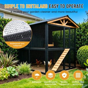 YANSERY Durable Black Hardware Cloth 48 in X 50 Ft 1/2 in <b>Mesh</b> Size Carbon Steel <b>Wire</b> Painted Surface for Animal Fencing - Product Image 5