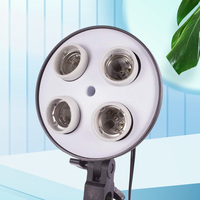 Kit de photographie : Boîte à lumière douce à quatre supports de lampe, boîte à lumière de studio E27 en céramique pour éclairage d'appoint