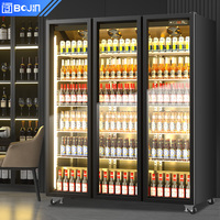 Vitrina Refrigerada de Tres Puertas para Bebidas y Vinos, con Ventilación, Control Digital de Temperatura y Descongelación Automática, Ideal para Supermercados y Tiendas de Conveniencia