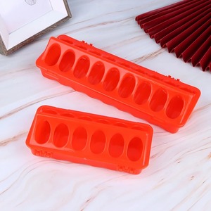 1 pièce Mangeoire au sol pour volailles à double rangée 12/18 trous, en plastique à clapet, pour l'alimentation des poulets, fournitures d'élevage agricole - Product Image 5