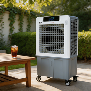 Ventilateur rafraîchisseur d'air évaporatif mobile 3-en-<span class=keywords><strong>1</strong></span> avec réservoir d'eau, équipement de refroidissement multifonctionnel pour café, commerce et espace de travail extérieur - Product Image 1