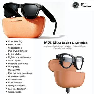 Best Seller AI Smart <b>Glasses</b> M02 Ultra 8MP <b>Camera</b> 1200P AI Translation for Music Wi-Fi Transmission IPX-5 Waterproof - Product Image 3