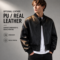 Veste en cuir PU surdimensionnée pour homme, style minimaliste, en cuir végétalien, fabrication OEM