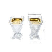 Brûleur d'encens en verre cristal écologique de style Art Déco pour une utilisation toute l'année, décoration de la maison pour Ramadan et Eid, et aromathérapie