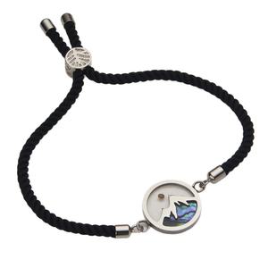 Nouveau <span class=keywords><strong>bracelet</strong></span> en corde réglable fait à la main en acier inoxydable Mountain Mustard Seed Charm pour hommes et femmes - Product Image 1