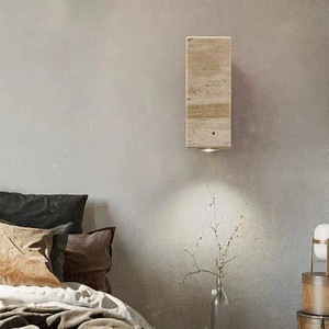 Lampada da <span class=keywords><strong>Parete</strong></span> in Travertino con <span class=keywords><strong>LED</strong></span> per Arredamento Casa, Soggiorno, Comodino, Scale, Corridoio, Hotel, Decorazione Wabi Sabi - Product Image 6