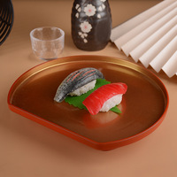 Vaisselle de table signature du restaurant Sukiyaki Wagyu Hotpot, plats créatifs pour barbecue et sashimi servis sur des plateaux profonds en mélamine