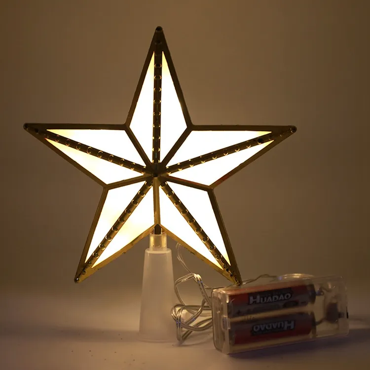 Albero di natale Topper LED Star albero di natale decorato Treetop Flash Star Light Ornament USB alimentato a batteria KD2624