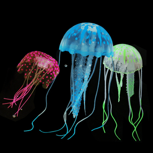 Paisajismo de acuario Adornos para peceras Efecto brillante ecológico Simulación flotante de silicona Medusas artificiales - Product Image 6
