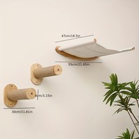 Arbre à chat mural en bois de luxe classique à monter soi-même, avec plusieurs niveaux, échelle en corde de sisal, design escalier à quatre marches, emballé en carton