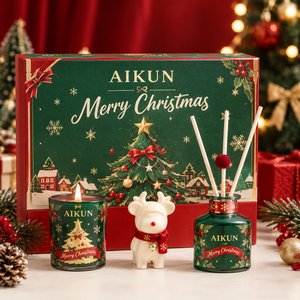 Aikun - Juego de Velas Aromáticas y Difusor de Aroma de 150 ml, en Caja de Regalo con Logotipo Navideño, Larga Duración, Bajo MOQ, OEM Rápido para Comercio Electrónico - Product Image 4