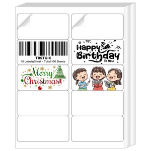 Etiquetas de dirección de 2"x4" con adhesivo fuerte, 1000 etiquetas, 100 hojas, fáciles de aplicar, impresión láser e inyección de tinta para envíos de paquetes. - Product Image 1