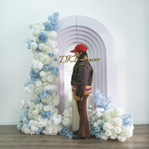 Usine personnalisée mariage événement fleur forme fond romantique soie artificielle rose beau fond de fleurs - Product Image 6